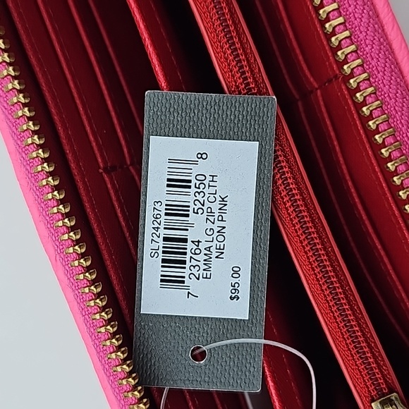 NWT NEW Fossil Emma Neon Pink Googly Eye Clutch Wallet Wristlet - Picture 7 of 12